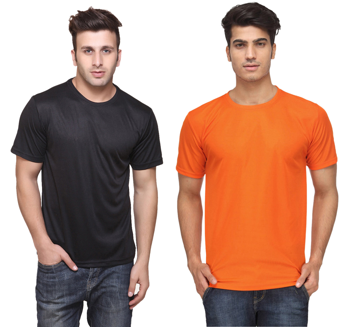 Ketex Round Neck Men's Polyester Blend Dri Fit T-Shirts (Pack of 2)
