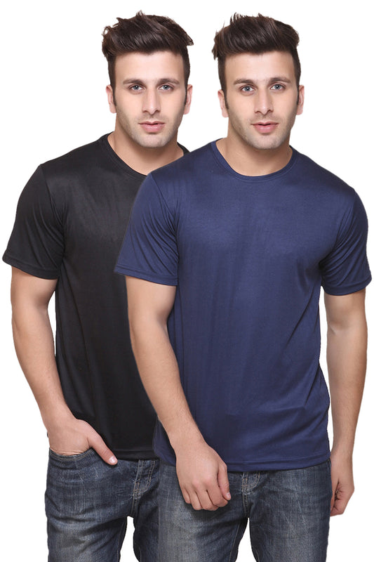 Ketex Round Neck Men's Polyester Blend Dri Fit T-Shirts (Pack of 2)