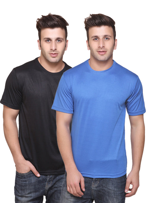Ketex Round Neck Men's Polyester Blend Dri Fit T-Shirts (Pack of 2)
