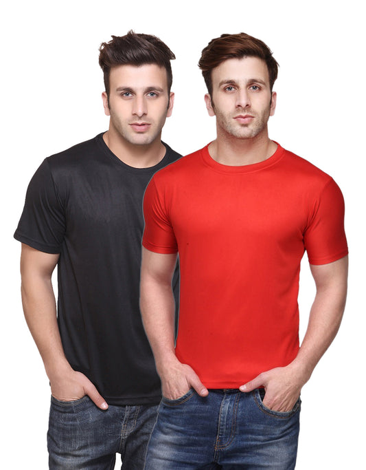 Ketex Round Neck Men's Polyester Blend Dri Fit T-Shirts (Pack of 2)
