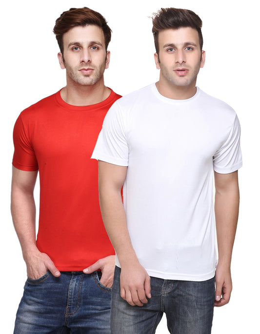 Ketex Round Neck Men's Polyester Blend Dri Fit T-Shirts (Pack of 2)