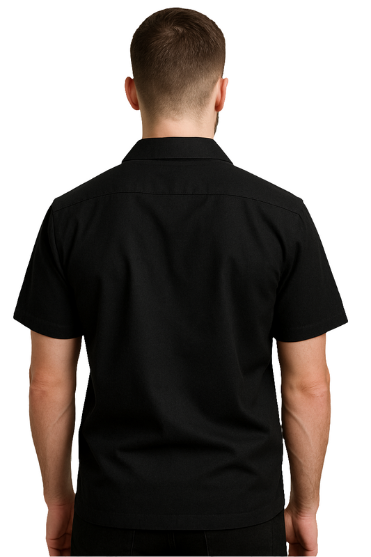 Knack Artisan Black Half sleeve short shirt for party wear